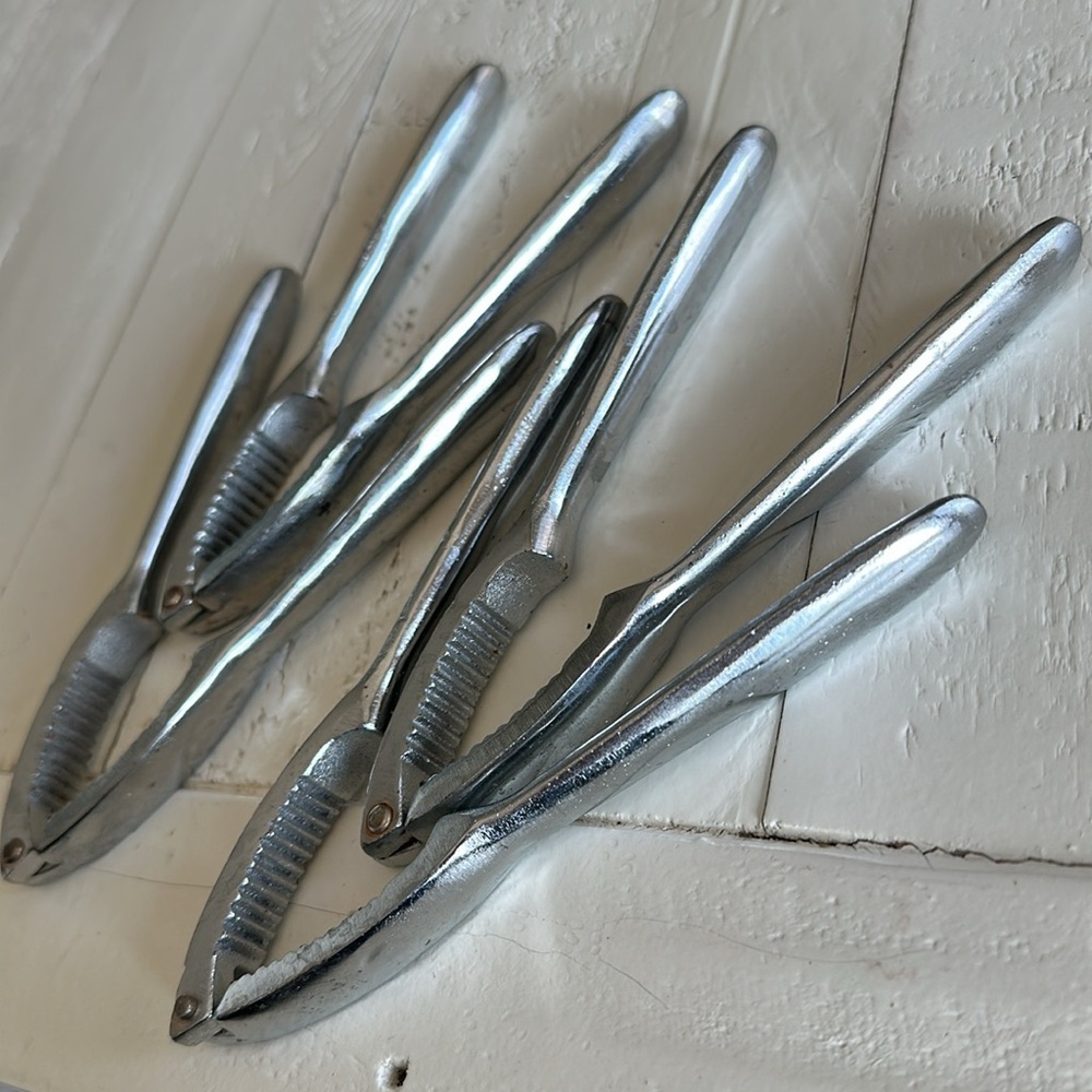 Silver Metal Nutcracker or lobster cracker Set of 4